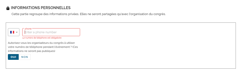 Je n’arrive pas à compléter/sauvegarder mes informations personnelles ...